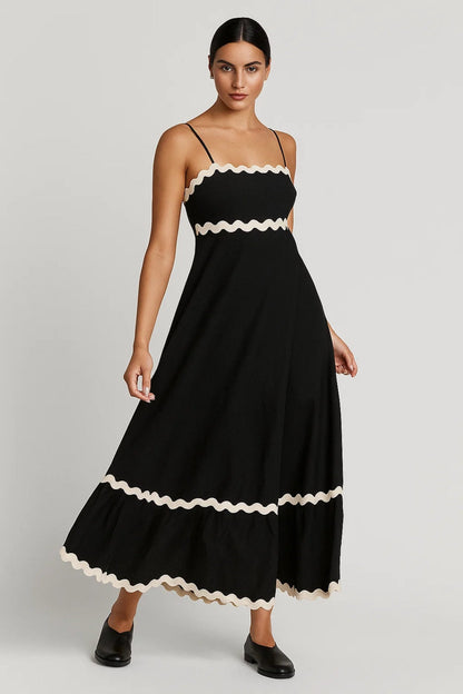 Zomerjurk Dames Maxi met Bandjes en Golvende Zoom
