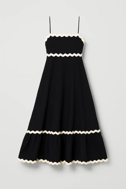 Zomerjurk Dames Maxi met Bandjes en Golvende Zoom - StudioMarella