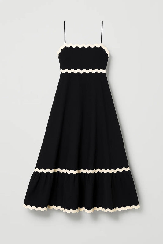 Zomerjurk Dames Maxi met Bandjes en Golvende Zoom - StudioMarella