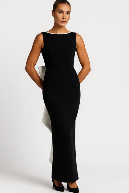 Dames Maxi Jurk Elegante Parel Details Strakke Pasvorm - StudioMarella
