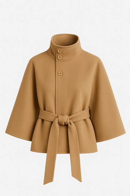 Maya Dames Cape Jacket | Luxe Wolmix, Elegant Ontwerp 1