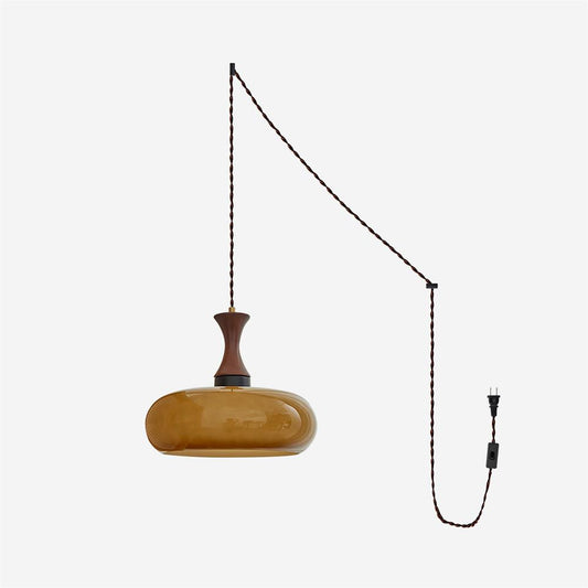 Amber glazen hanglamp – warme sfeerverlichting voor woonkamer en eetkamer