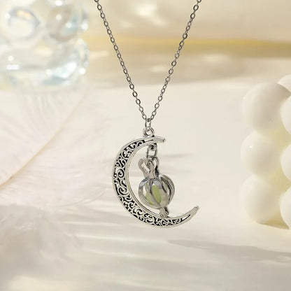 Maansteen Hanger Ketting Zilverkleurig Edelstaal Vrouwensieraad Etherische Glans Intuïtie Symbool
