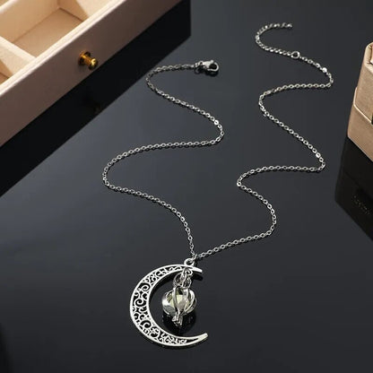 Maansteen Hanger Ketting Zilverkleurig Edelstaal Vrouwensieraad Etherische Glans Intuïtie Symbool
