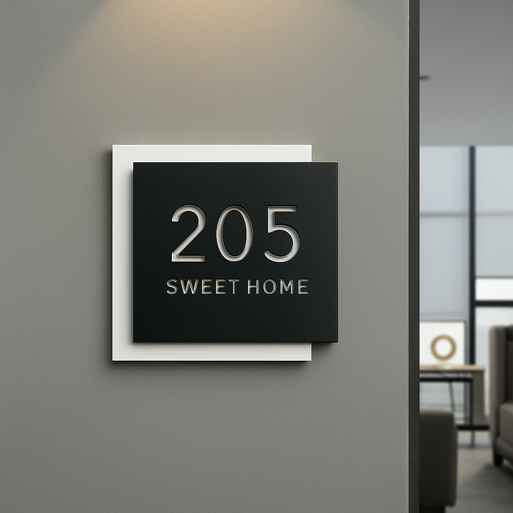 Zwevend 3D Acryl Huisnummer Modern Weerbestendig voor Gevel Antraciet