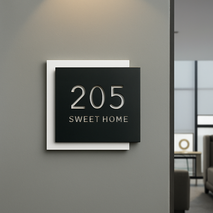 Zwevend 3D Acryl Huisnummer Modern Weerbestendig voor Gevel Antraciet