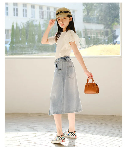 Cowboyrok Meisjes Rok Sparkling Zomerjurk