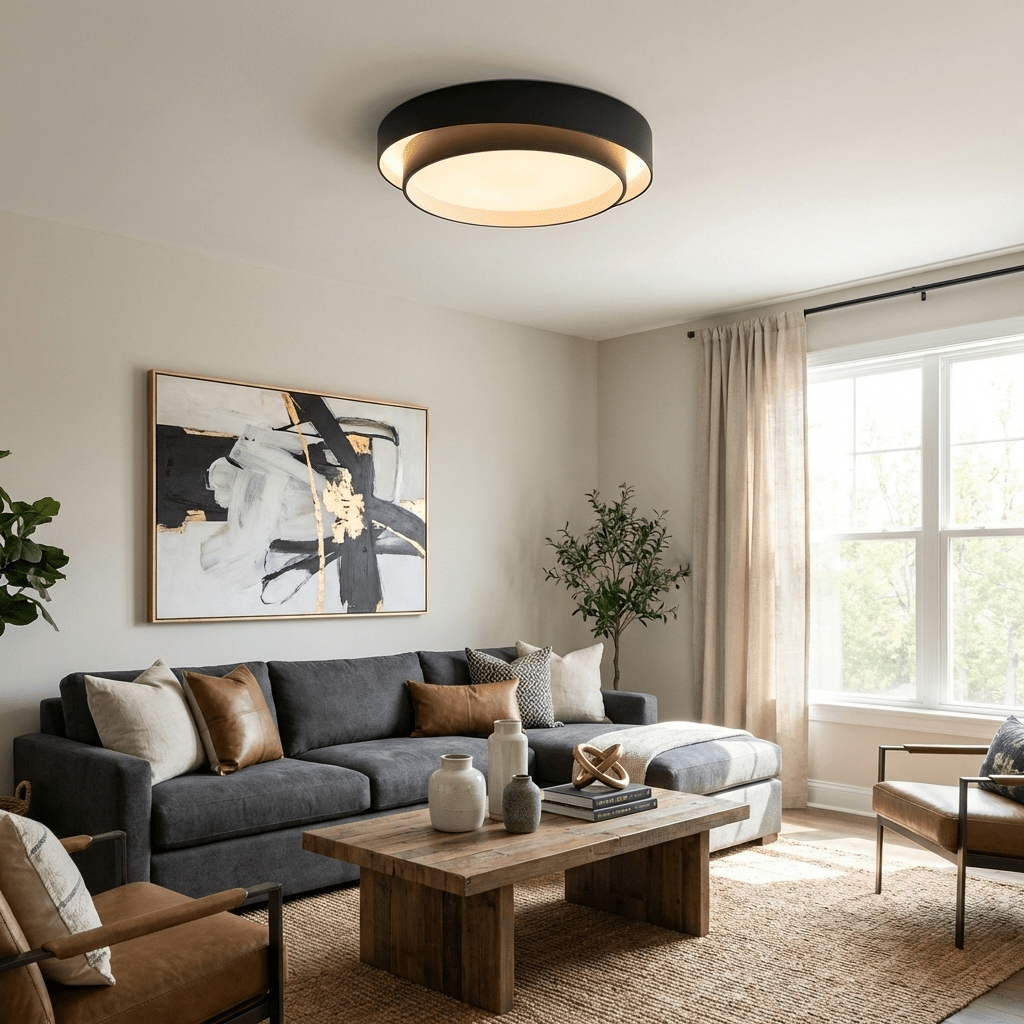 Plafondlamp Cilinder IJzer Acryl Wit Grijs Zwart Woonkamer Slaapkamer LED 3000K 4000K 6000K Ø40 Ø50 Ø60cm Plafonnière Dimbaar