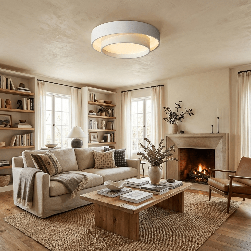 Plafondlamp Cilinder IJzer Acryl Wit Grijs Zwart Woonkamer Slaapkamer LED 3000K 4000K 6000K Ø40 Ø50 Ø60cm Plafonnière Dimbaar