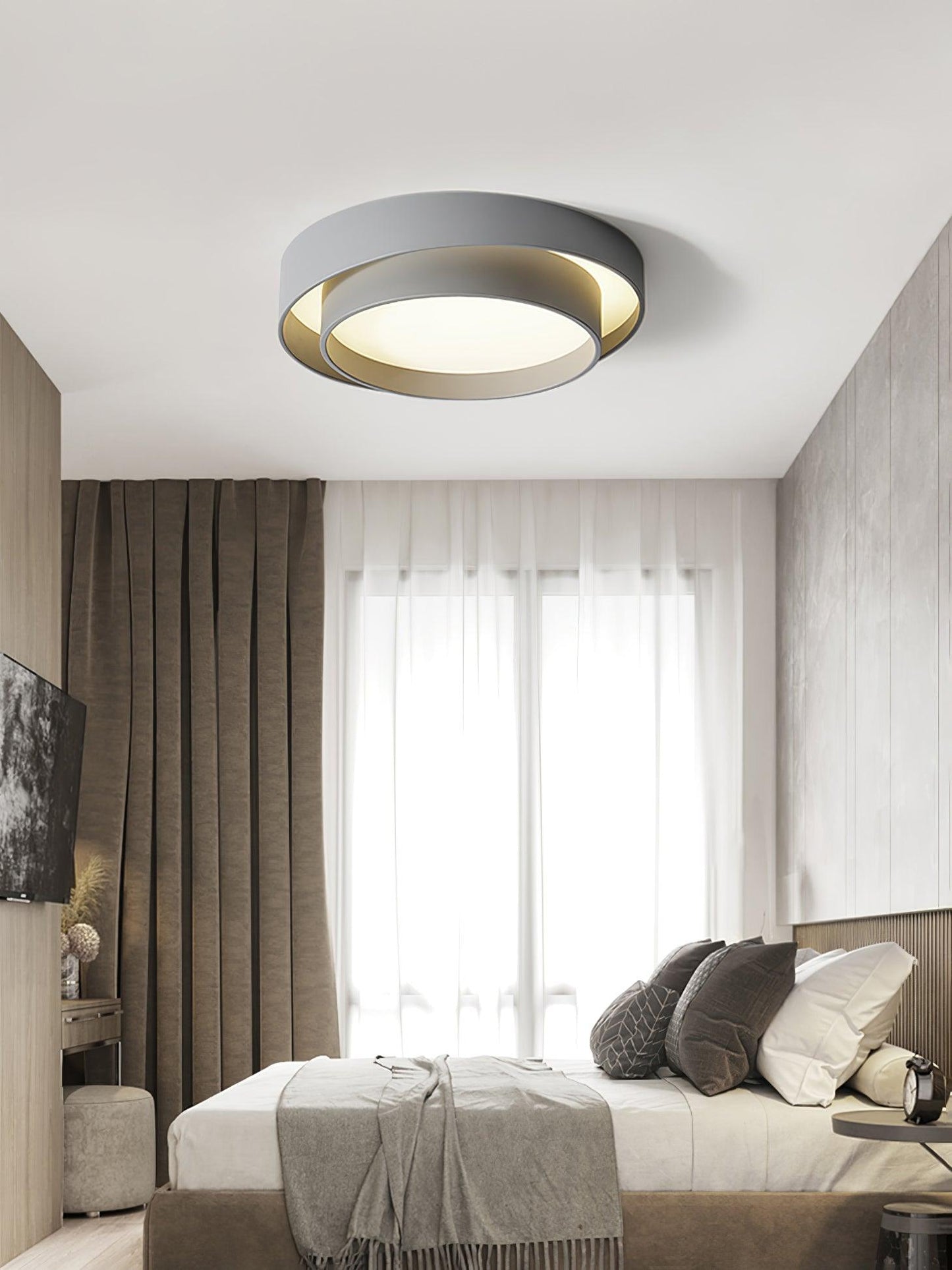 Plafondlamp Cilinder IJzer Acryl Wit Grijs Zwart Woonkamer Slaapkamer LED 3000K 4000K 6000K Ø40 Ø50 Ø60cm Plafonnière Dimbaar