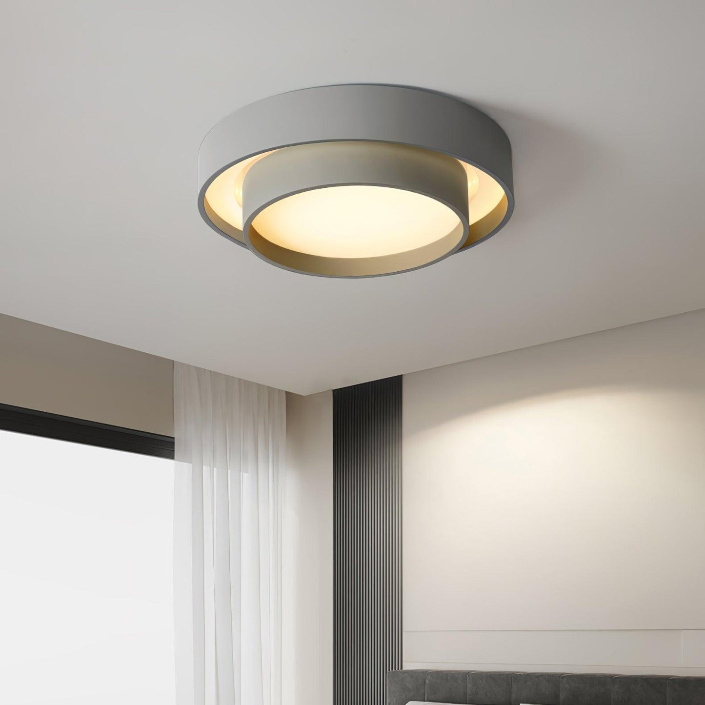 Plafondlamp Cilinder IJzer Acryl Wit Grijs Zwart Woonkamer Slaapkamer LED 3000K 4000K 6000K Ø40 Ø50 Ø60cm Plafonnière Dimbaar