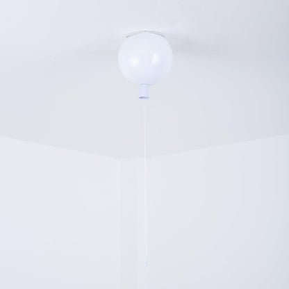 Ballonlamp Plafondlamp Plastic Wit Blauw Roze Oranje Kinderkamer Woonkamer Ø25 Ø30 Ø35cm Hanglamp Speels Trekkoordje