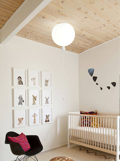 Ballonlamp Plafondlamp Plastic Wit Blauw Roze Oranje Kinderkamer Woonkamer Ø25 Ø30 Ø35cm Hanglamp Speels Trekkoordje