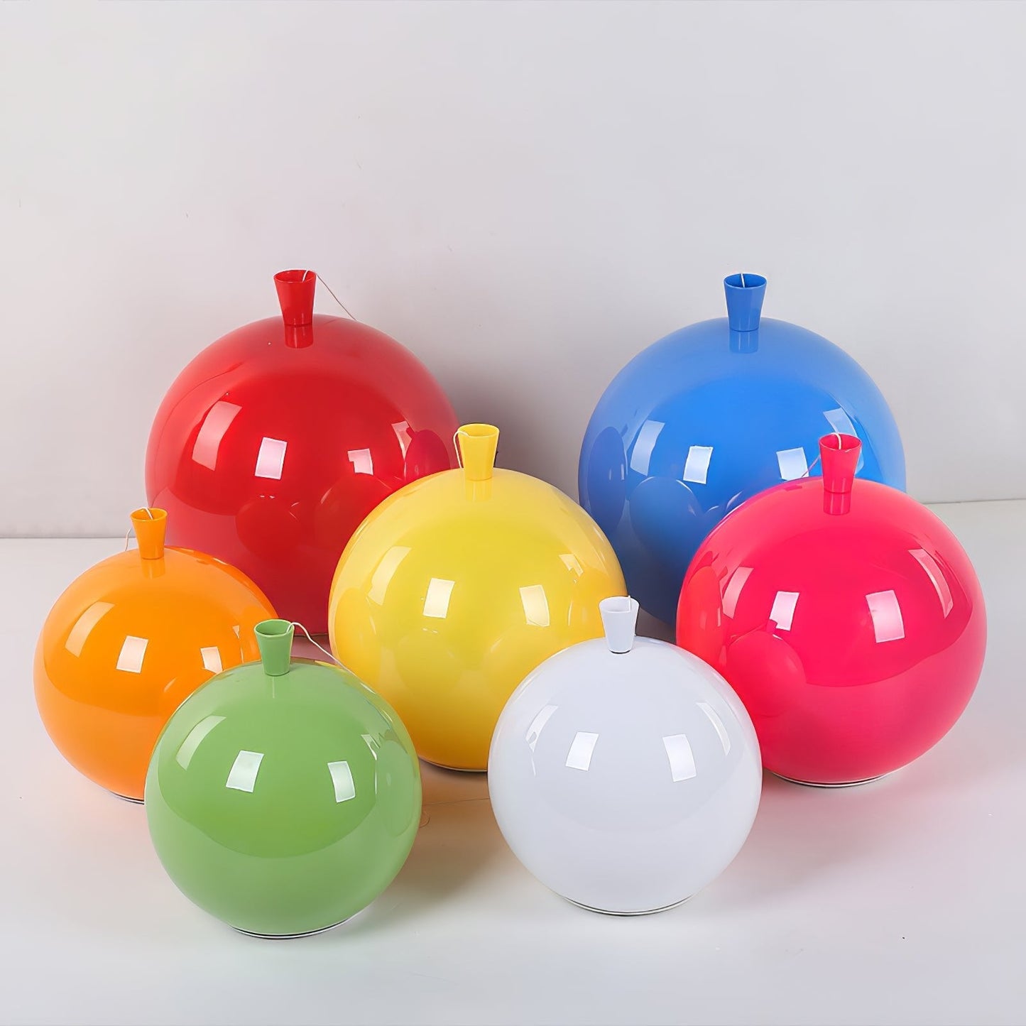 Ballonlamp Plafondlamp Plastic Wit Blauw Roze Oranje Kinderkamer Woonkamer Ø25 Ø30 Ø35cm Hanglamp Speels Trekkoordje