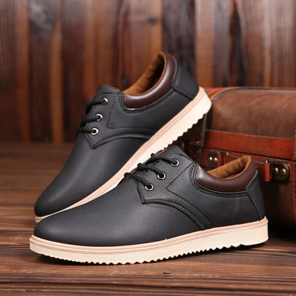 Zwarte Herenschoenen Casual Leer Stijlvol