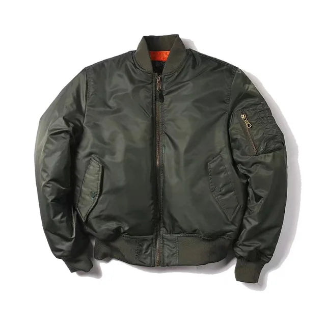 Heren Bomberjack Leer Jacket Klassiek Design