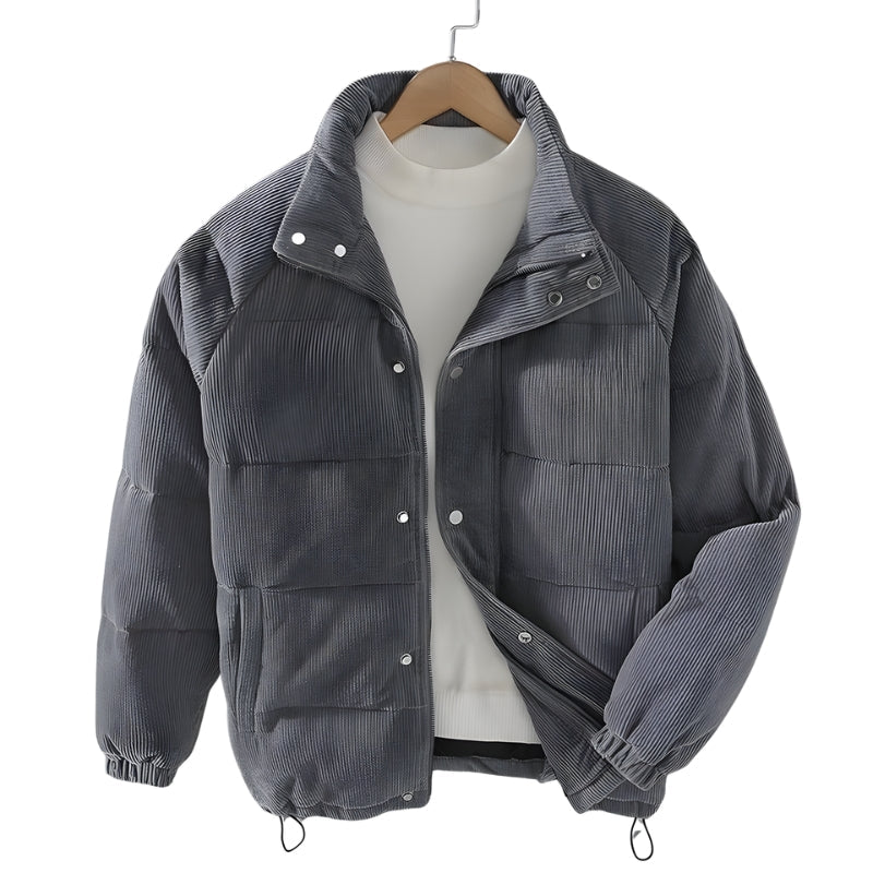 Heren Pufferjas Corduroy Warm Met Hoge Kraag