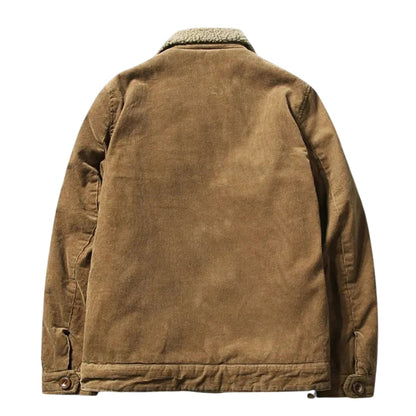 Heren Trucker Jacket Corduroy met Sherpa Binnenvoering