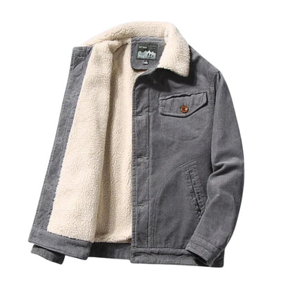 Heren Corduroy Trucker Jas met Sherpa Binnenwerk Warm