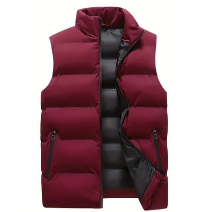 Heren Bodywarmer Zonder Mouwen Gewatteerd Met Ritszakken