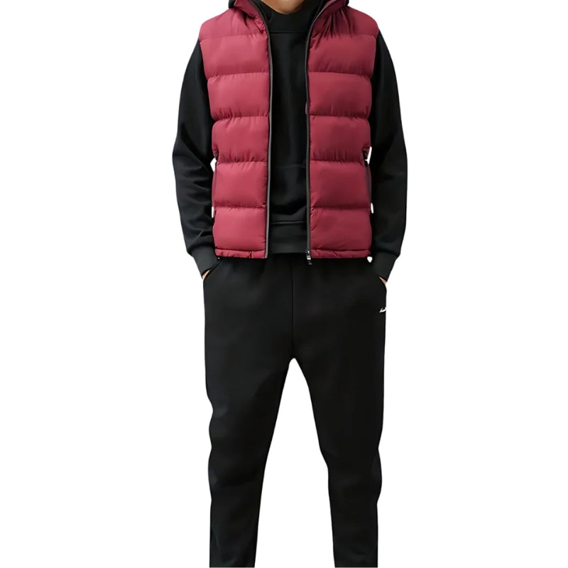 Heren Bodywarmer Zonder Mouwen Gewatteerd Met Ritszakken