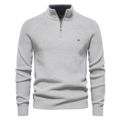 Herentrui Half Zip Klassiek Gebreid Wol Mengsel - StudioMarella