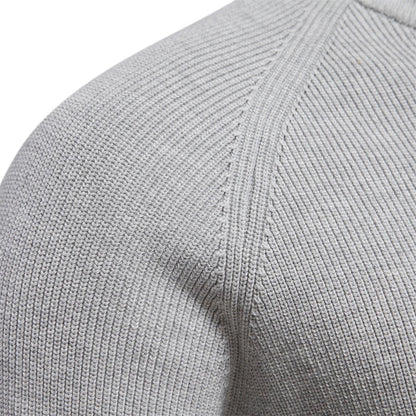 Herentrui Half Zip Klassiek Gebreid Wol Mengsel