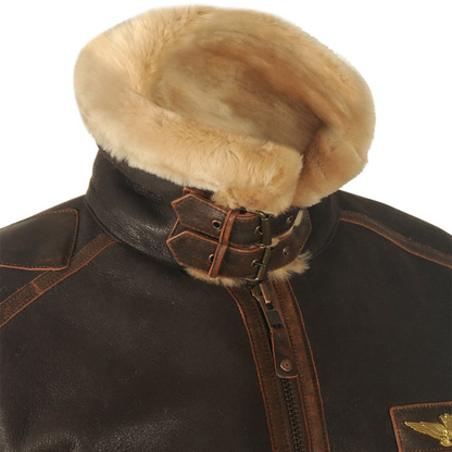 Heren Bomberjack Warm Fleece Gevoerd Met Kraag