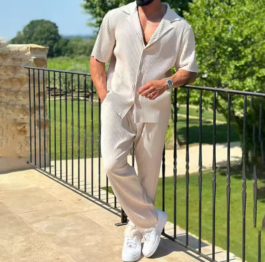 Heren Zomeroutfit - Luchtige 2-Delige Set Overhemd en Broek - StudioMarella