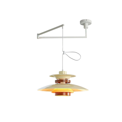 Merado zwenkarm hanglamp metaal hout zwart eetkamer verlichting verstelbaar Scandinavisch design hanglamp moderne pendant lamp