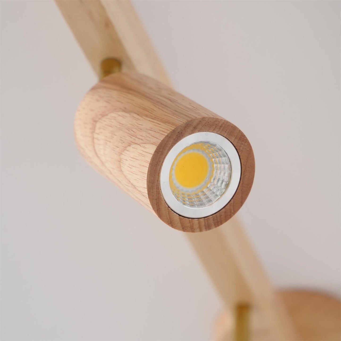 Houten Track Plafondlamp LED Houtlook Goud Verstelbare Spots Woonkamer Keuken Hal Scandinavisch Modern