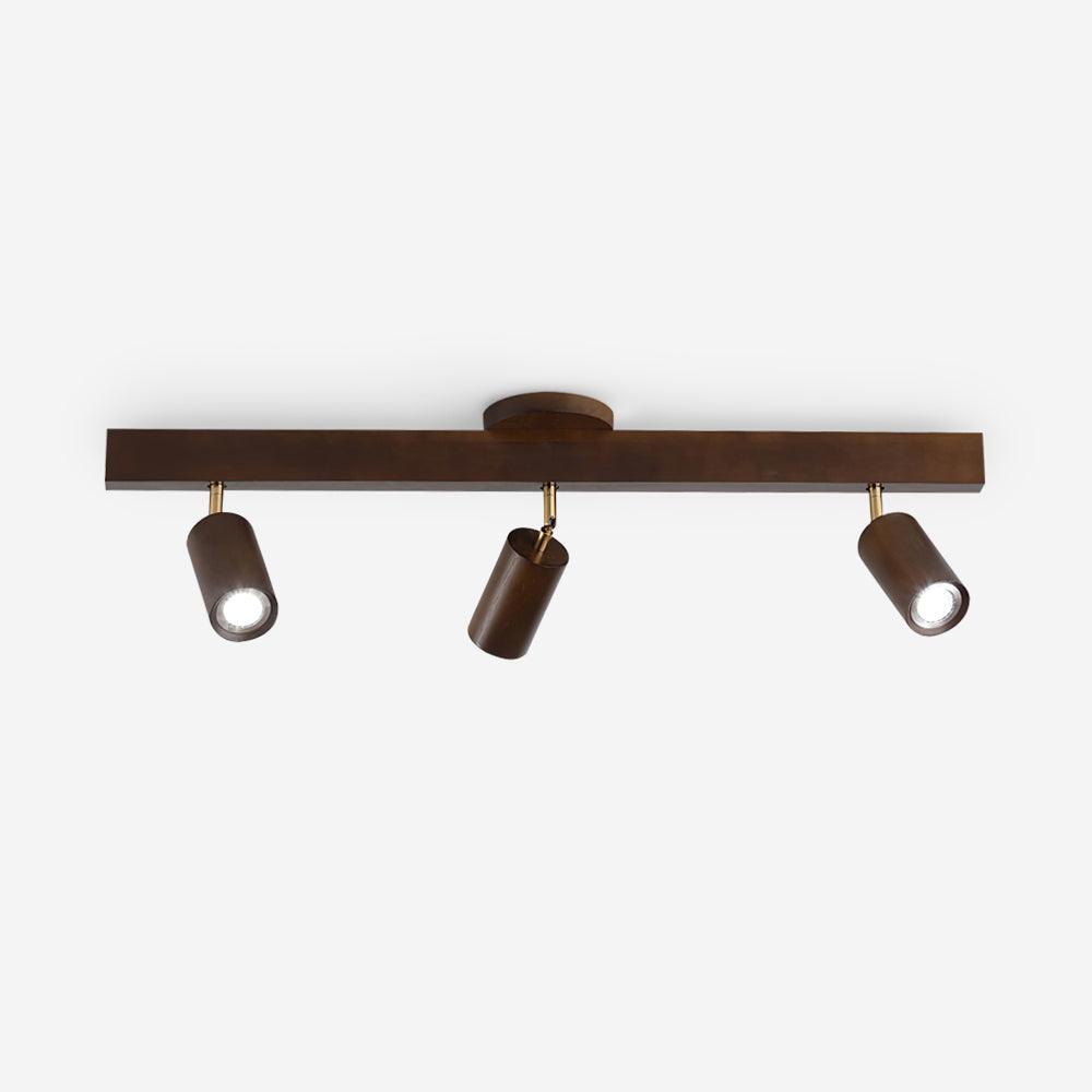 Houten Track Plafondlamp LED Houtlook Goud Verstelbare Spots Woonkamer Keuken Hal Scandinavisch Modern