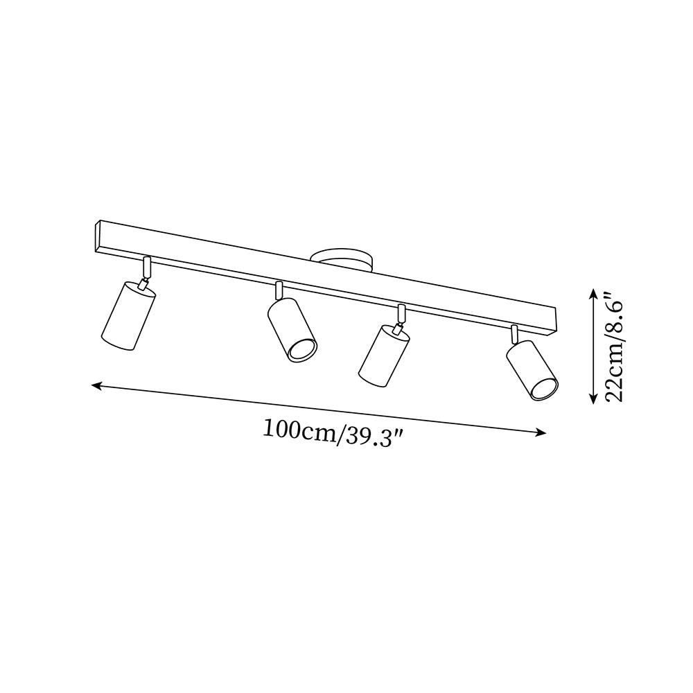 Houten Track Plafondlamp LED Houtlook Goud Verstelbare Spots Woonkamer Keuken Hal Scandinavisch Modern