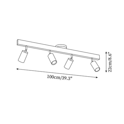 Houten Track Plafondlamp LED Houtlook Goud Verstelbare Spots Woonkamer Keuken Hal Scandinavisch Modern