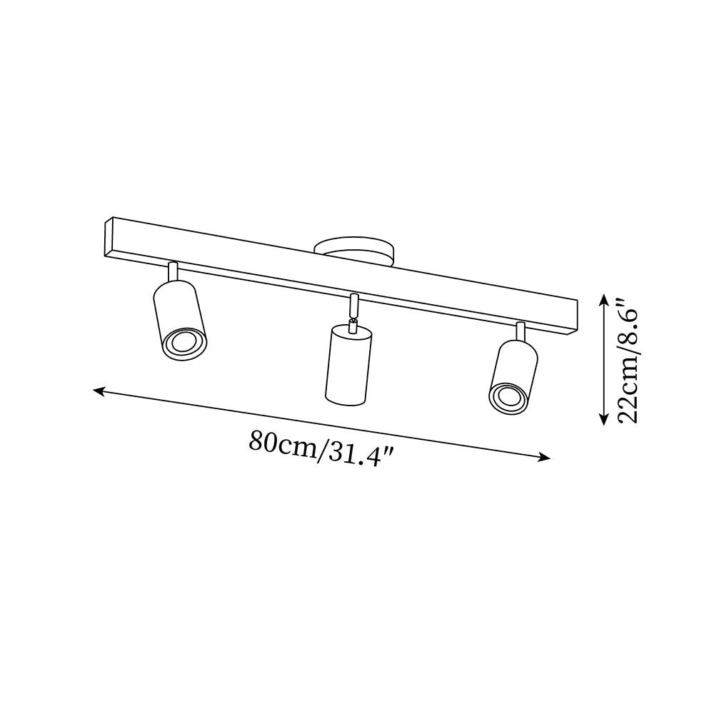 Houten Track Plafondlamp LED Houtlook Goud Verstelbare Spots Woonkamer Keuken Hal Scandinavisch Modern