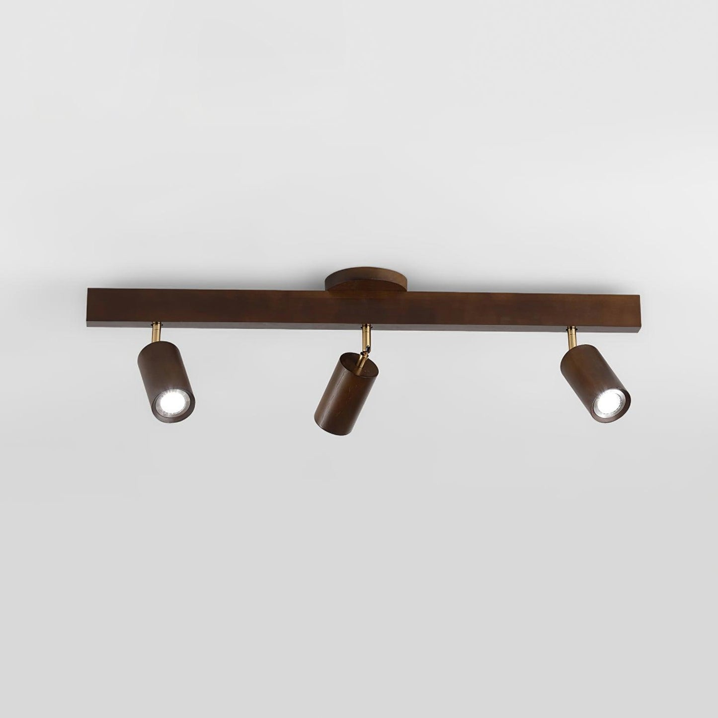 Houten Track Plafondlamp LED Houtlook Goud Verstelbare Spots Woonkamer Keuken Hal Scandinavisch Modern
