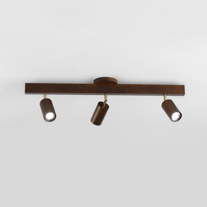 Houten Track Plafondlamp LED Houtlook Goud Verstelbare Spots Woonkamer Keuken Hal Scandinavisch Modern