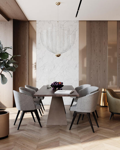 Geometrische Metalen Kroonluchter met Geïntegreerde LED en Messing Accenten – Drie Gelaagde Designlamp