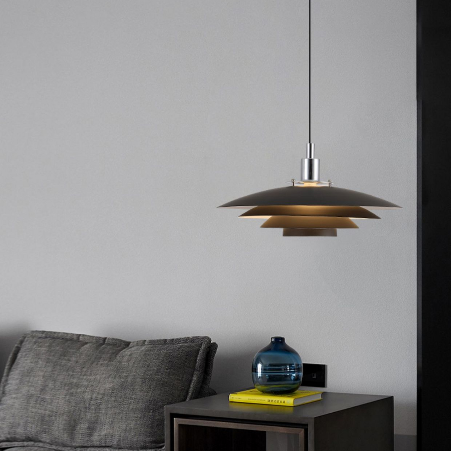 Metalen Laag Hanglamp IJzer 30cm 38cm Zwart Wit Eettafel Keuken Scandinavisch design gelaagde hanglamp warm licht