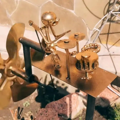 Windmolen Metaal Handgelast 32x15cm Muzikant Gitaar Tuin Terras Balkon Decoratie Windvaan Roestvrij Cadeau Muziekliefhebber
