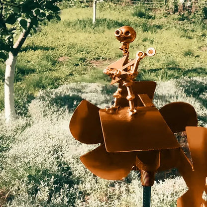 Windmolen Metaal Handgelast 32x15cm Muzikant Gitaar Tuin Terras Balkon Decoratie Windvaan Roestvrij Cadeau Muziekliefhebber