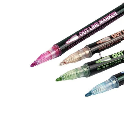 Metallic Stiften Set 8 of 12 Stuks Glitter Marker Papier Glas Acryl Knutselen Tekenen Bullet Journal Scrapbooking Volwassenen Kinderen