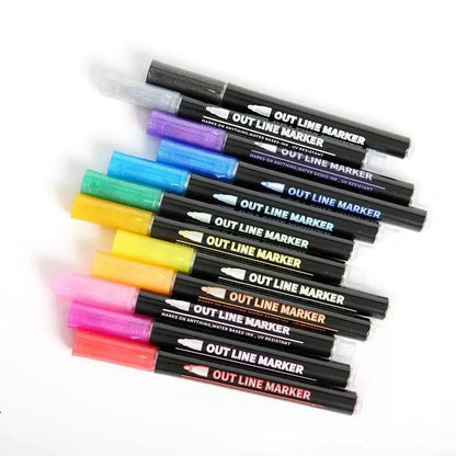 Metallic Stiften Set 8 of 12 Stuks Glitter Marker Papier Glas Acryl Knutselen Tekenen Bullet Journal Scrapbooking Volwassenen Kinderen