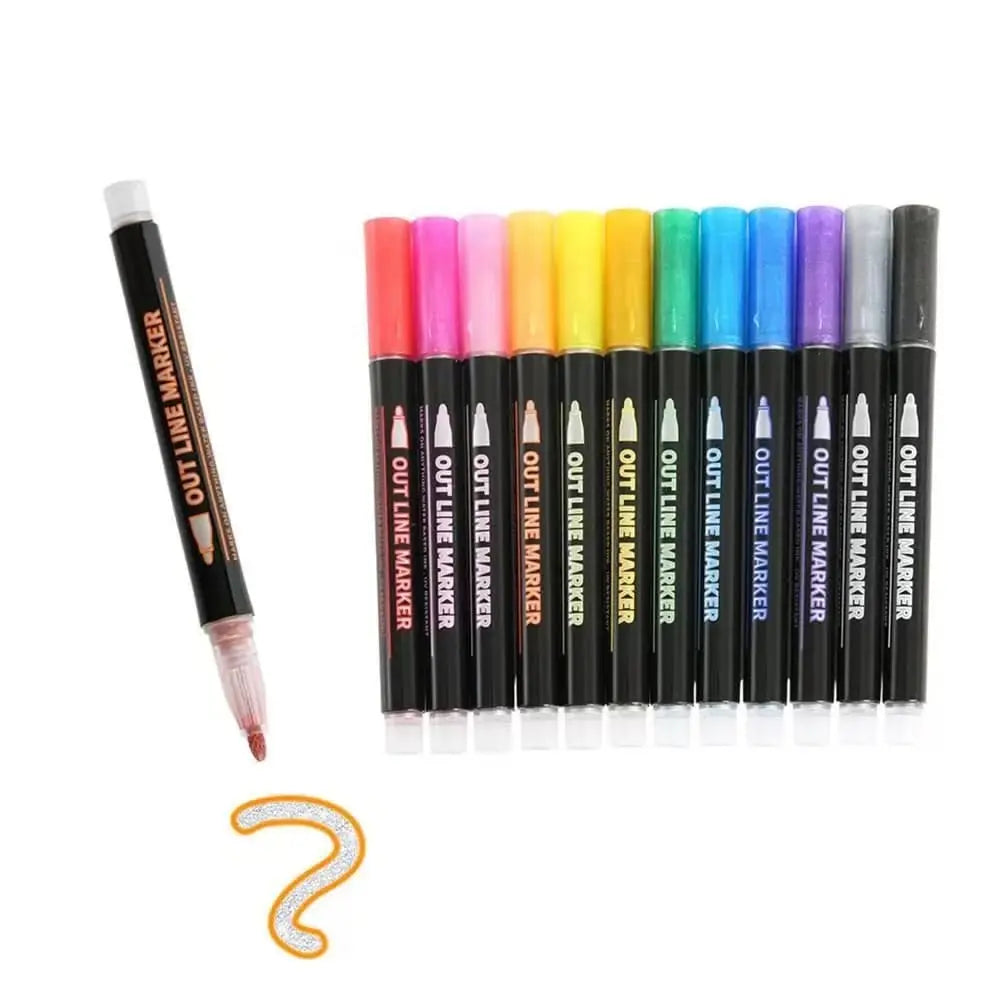 Metallic Stiften Set 8 of 12 Stuks Glitter Marker Papier Glas Acryl Knutselen Tekenen Bullet Journal Scrapbooking Volwassenen Kinderen