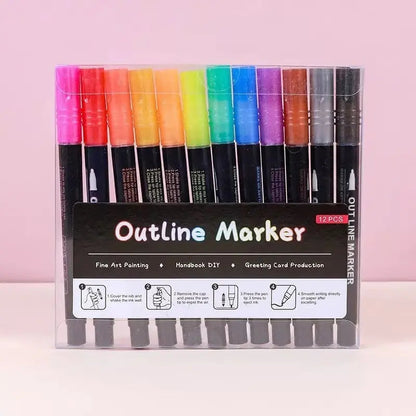 Metallic Stiften Set 8 of 12 Stuks Glitter Marker Papier Glas Acryl Knutselen Tekenen Bullet Journal Scrapbooking Volwassenen Kinderen