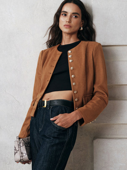 Korte Dames Jas van Suede - Elegante Pasvorm