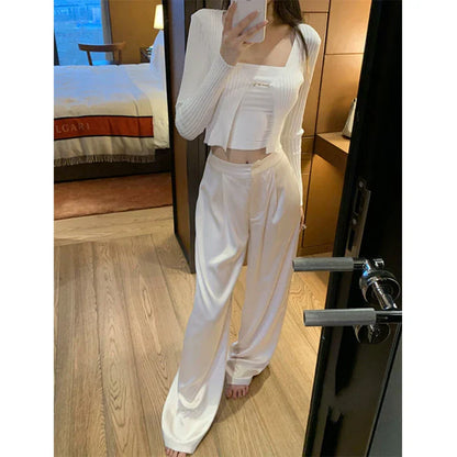 Luxueuze Satijnen Broek Wijd Model Dames
