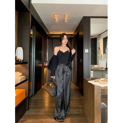 Luxueuze Satijnen Broek Wijd Model Dames