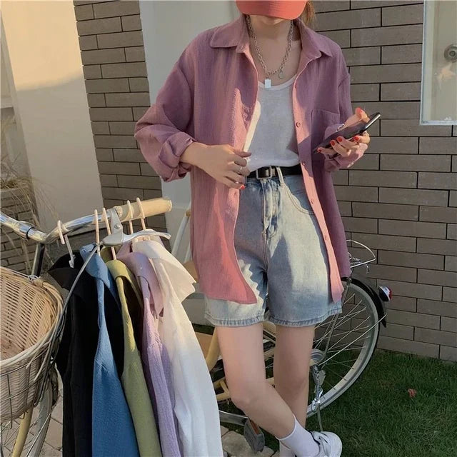 Groene Oversized Blouse Vintage Look