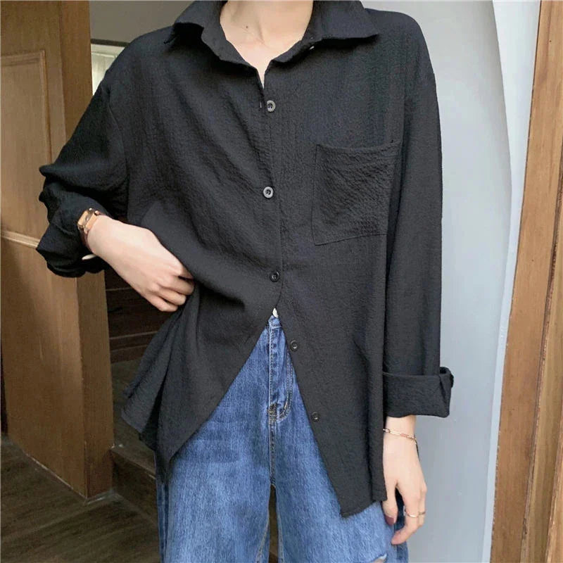 Groene Oversized Blouse Vintage Look